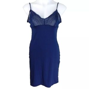 Cosabella Lace Panel Navy Chemise